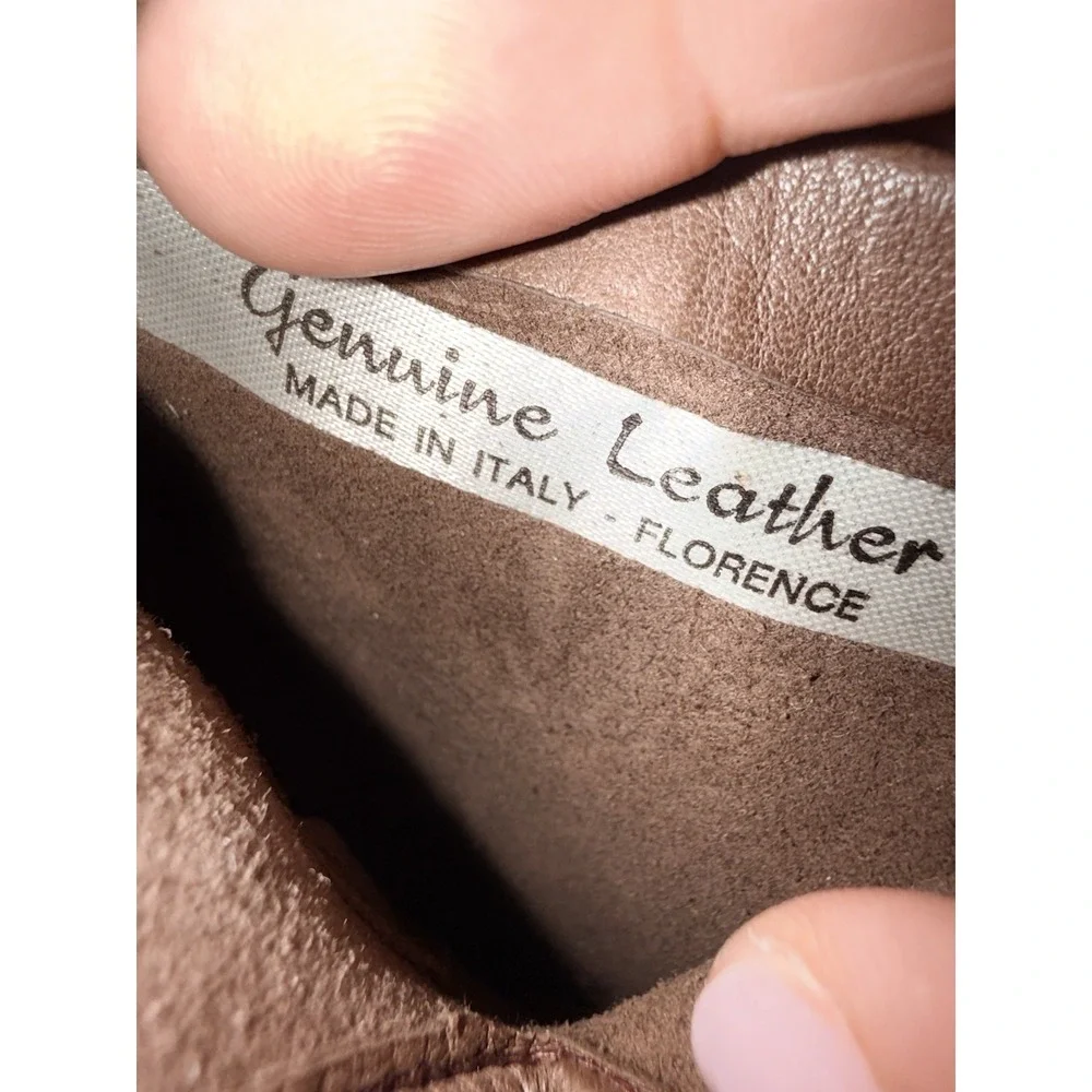 Womens‎ Brown Leather Gloves Size 7.5 Made In Italy 1